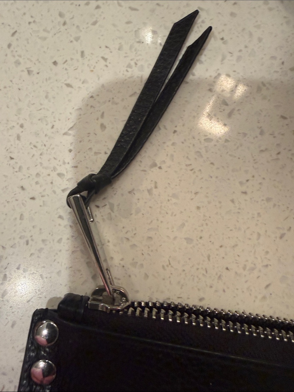 Bandolier Black Leather Studded Zip Pouch - Picture 6 of 7